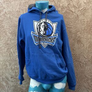 Dallas Mavericks Hoodie Small Blue Pullover Logo Sweathshirt Fruit Of The Loom
